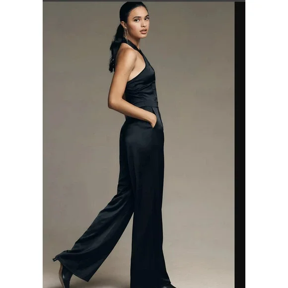 NWT PAIGE Alimara Black Halter Jumpsuit - Size 4 - Picture 4 of 5